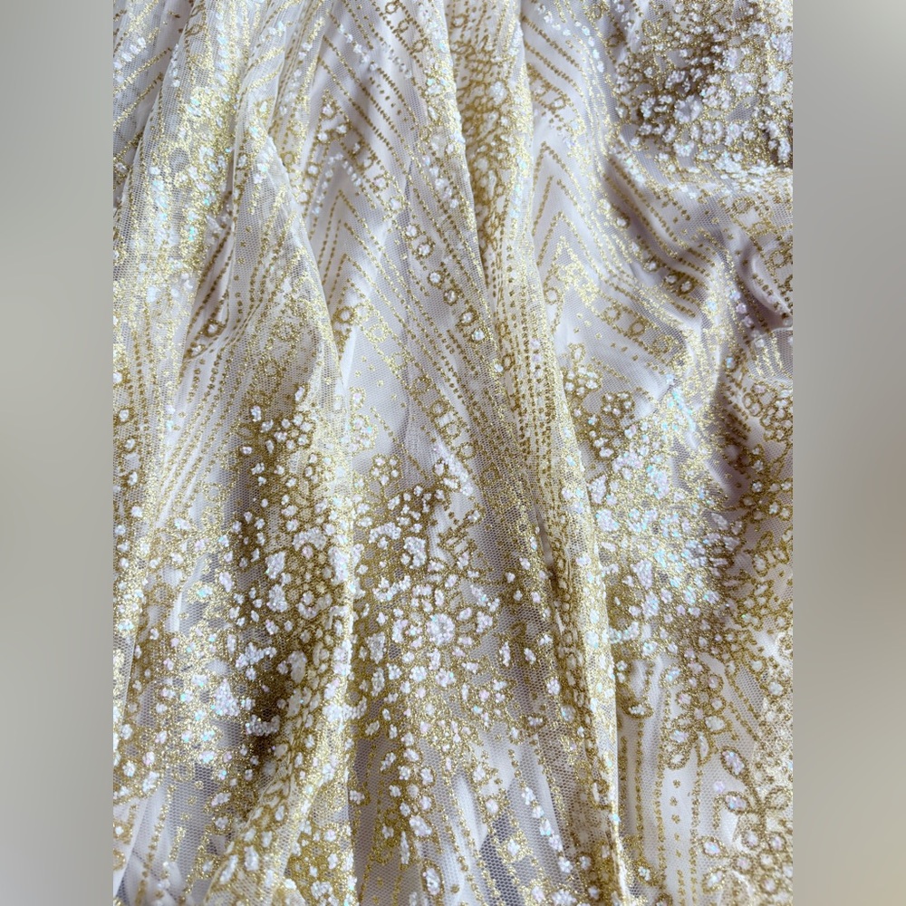 NWT Luxxel Gold Sequin Formal Dress. Size Medium. - Picture 6 of 13